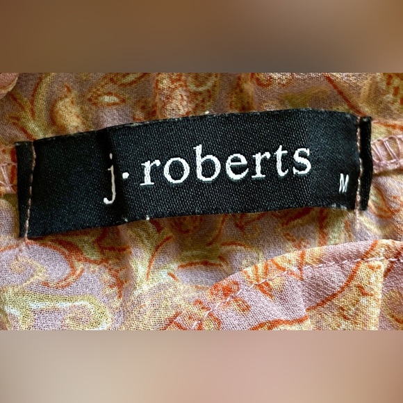 J.Roberts 70s Inspo Bell Sleeve Blouse with ruffles over the shoulder Size M EUC - Picture 4 of 4